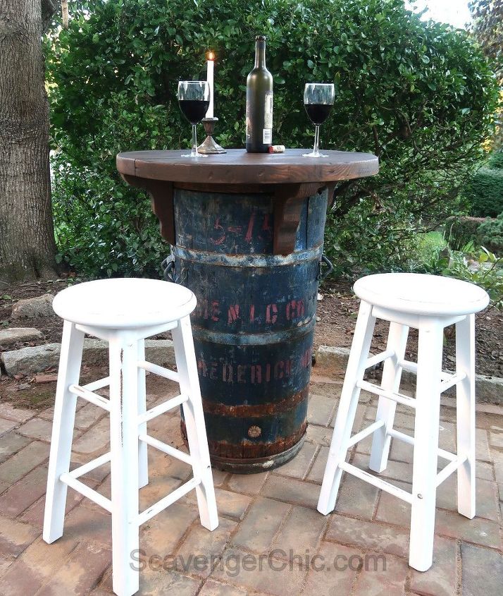 upcycled barrel bistro set