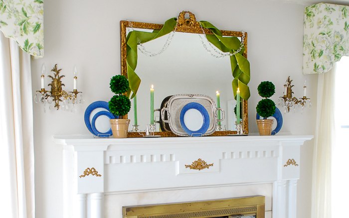 boxwood topiary decor for a traditional mantel how to