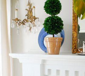 boxwood topiary decor for a traditional mantel how to