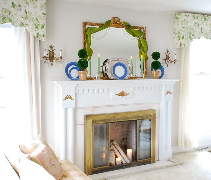 boxwood topiary decor for a traditional mantel how to