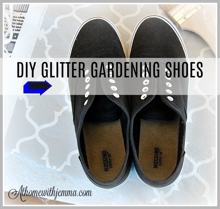 diy glitter gardening shoes