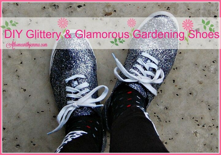 diy glitter gardening shoes