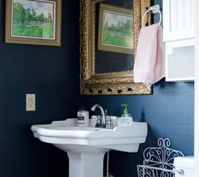 our bold and colorful laundry half bath