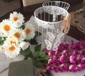 how to decorate a bird cage with artificial flowers