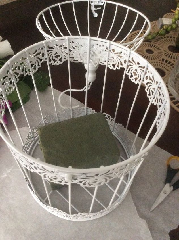 how to decorate a bird cage with artificial flowers