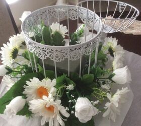 how to decorate a bird cage with artificial flowers