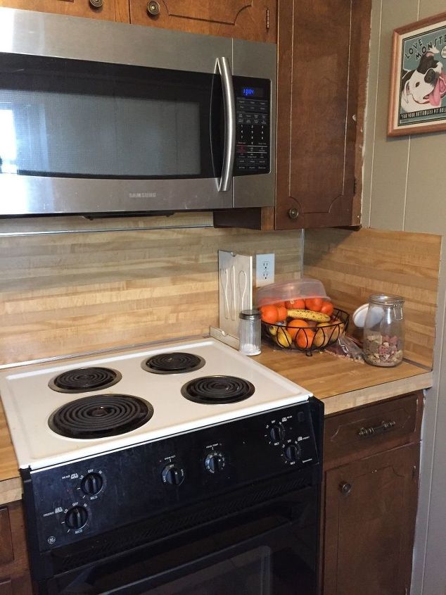 Our House Has The 70 S Butcher Block Formica And It Goes Up Wall Q Our House Has The 70 S Butcher Block Formica And It Goes Up Wall