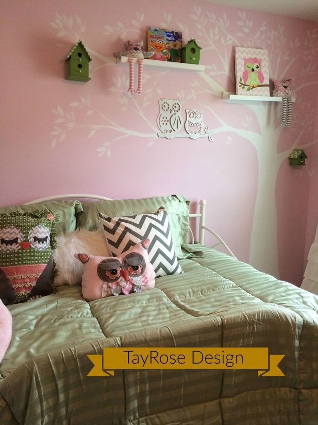 owl inspired theme toddler bedroom, Owl theme toddler room finished