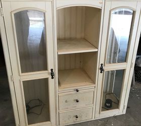 Repurposed TV Hutch Top Now a Gorgeous Farmhouse Style Cabinet