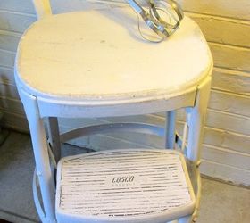 chalk paint magic there s money in the basement, Chalk painted vintage kitchen stool