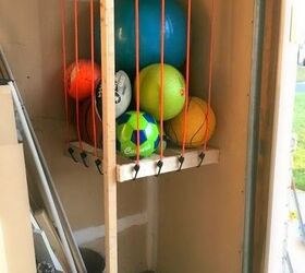 the newest diy space saving storage ideas to keep your home organized, Garage Ball Storage