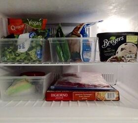 the newest diy space saving storage ideas to keep your home organized, Plastic Bin Freezer Organization