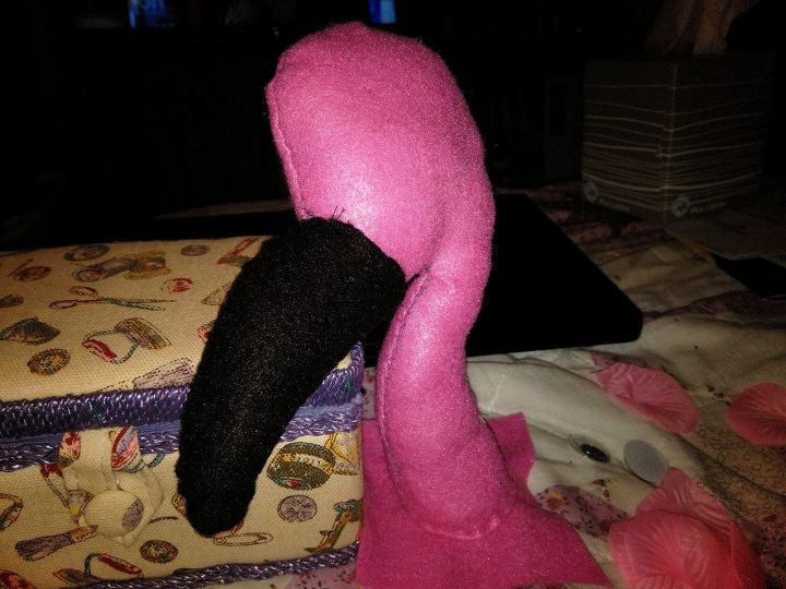 faux taxidermy with gertie the flamingo