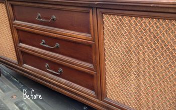 Vintage Stereo Cabinet Gets a Modern Look With Faux Ceiling Tiles