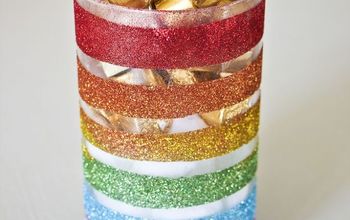  Vaso arco-íris com glitter Martha Stewart