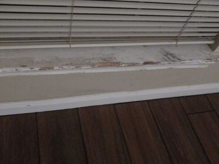 q how to fix window sill chewed up by dogs