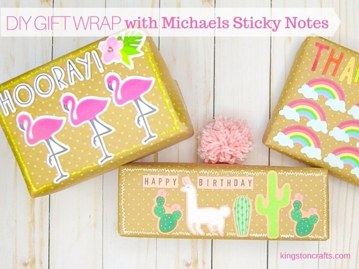 custom gift wrap with michaels story sticky notes video
