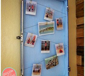 old suitcase turned photo display, Turn vintage suitcase into photo display