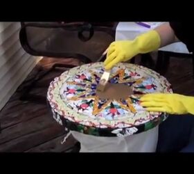 how to make an easy mosaic on a metal table