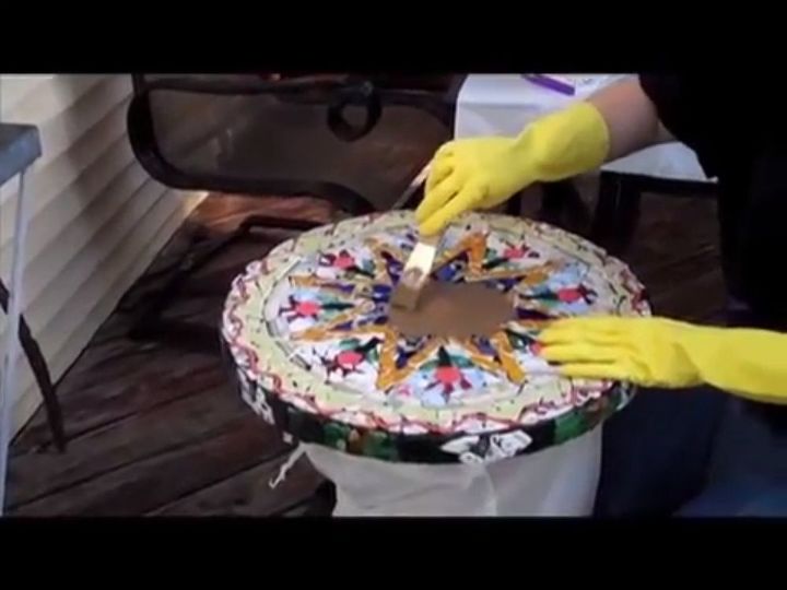 como fazer um mosaico fcil em uma mesa de metal