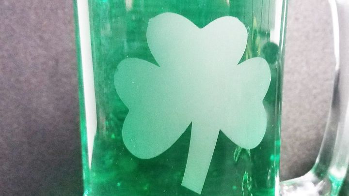 etched shamrock mug