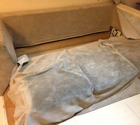 old gross couch gets a royal purple makeover