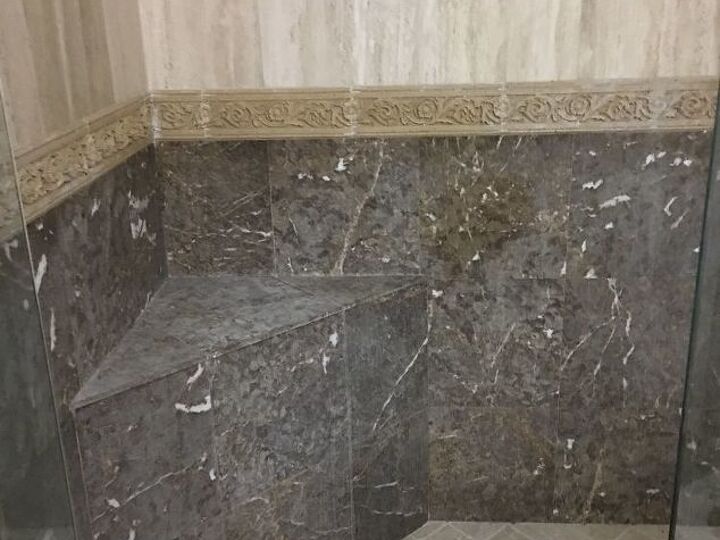 q my shower has hard water buildup and now looks cloudy it is marble