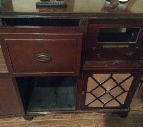 Record player store bar cabinet