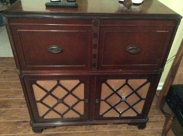 how to make a bar from old stereo cabinet