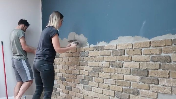 diy room make over using brick slips