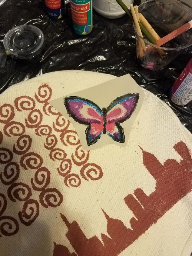 beginners stenciling, Adding some color