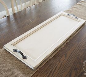 diy farmhouse tray from a repurposed cabinet door