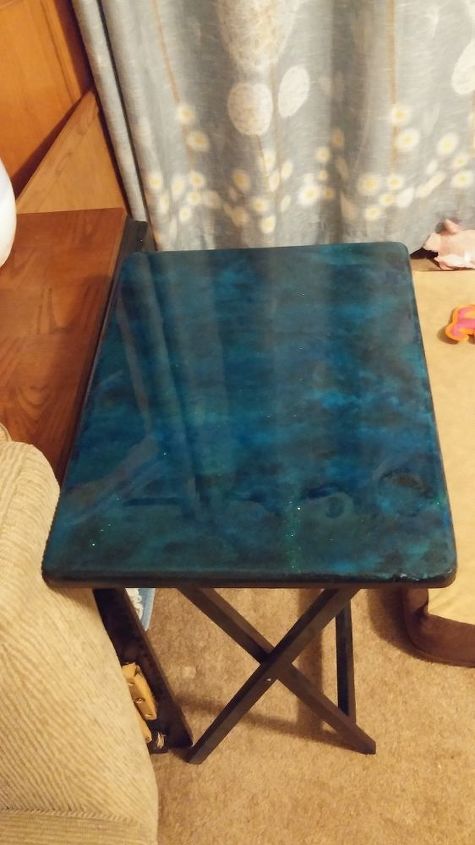 gorgeous tv tray makeover with unicorn spit and chalk paint