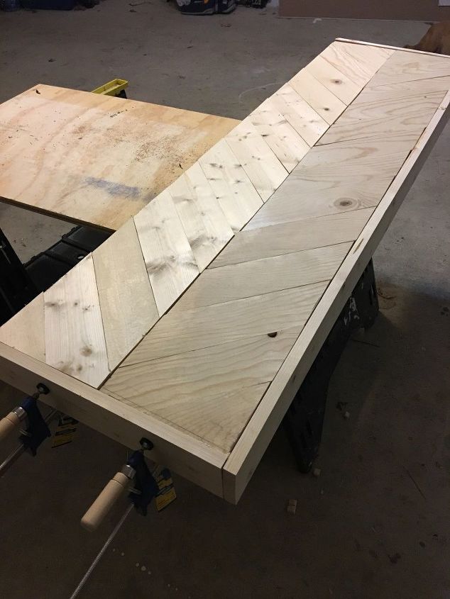 how to build a herringbone sofa table