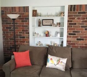 q how to cover exposed brick and make it a useful wall
