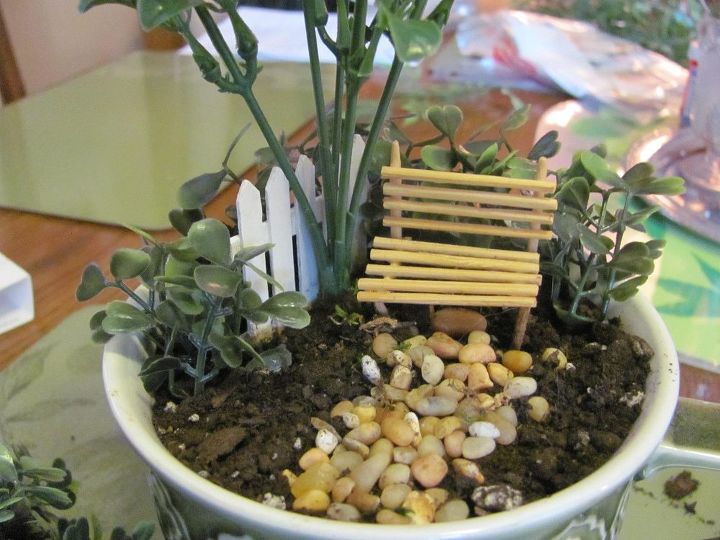 rehacer un mini jardn con plantas falsas