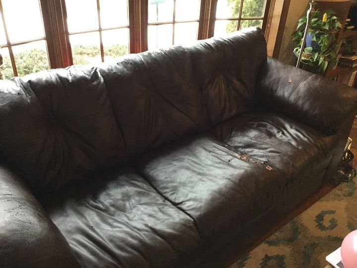 how to reupholster leather sofa with severe peeling of leather surface