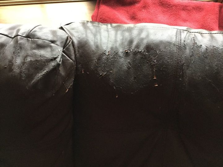 q how to reupholster leather sofa with severe peeling of leather surface
