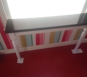 transforming a old kitchen table into a smart hallway table