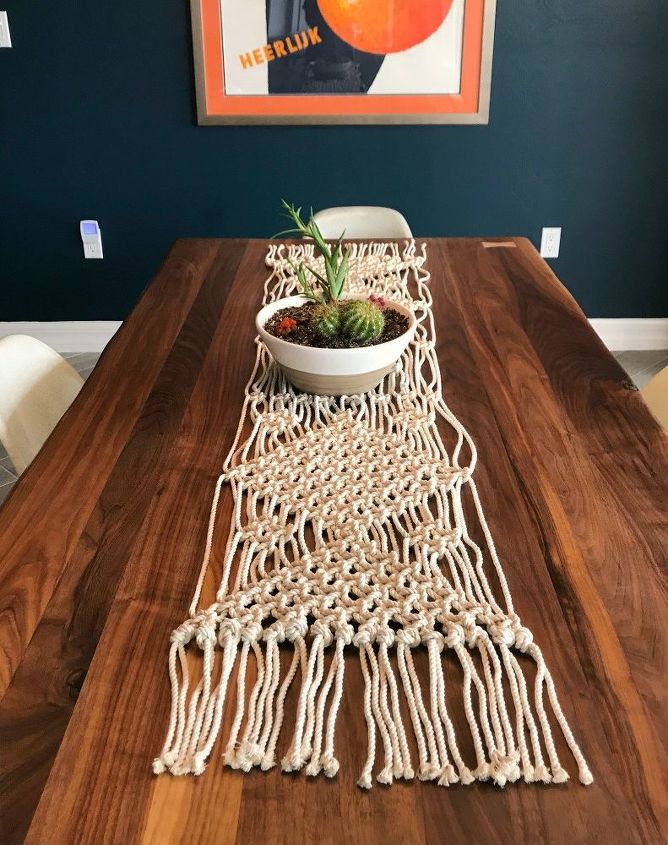 Camino De Mesa De Macramé Blanco - 95x9.5 Pulgadas, Encaje De Ganchillo, Decoración Boho Y Rústica Para Bodas Y Hogar