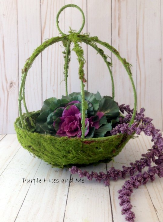 faux moss planter a thrift store upcycle