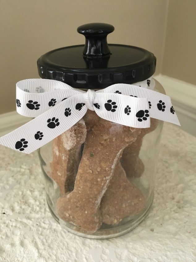 s 25 ways to use those pickle jars you ve been saving, An adorable treat jar for your pets