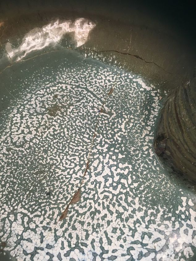 ceramic bird bath cracked from water freezing stop leaking