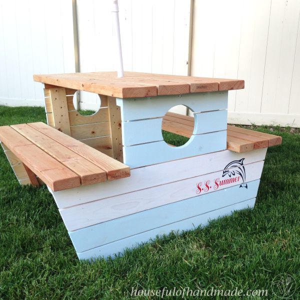 s the best nautical home decor ideas you can try, Nautical Kids Picnic Table