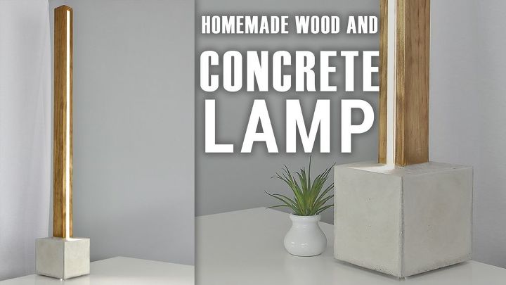 diy concrete and wood led floor lamp