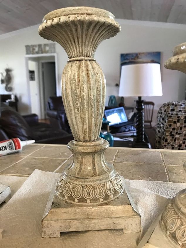 old world to time worn candlestick makeover