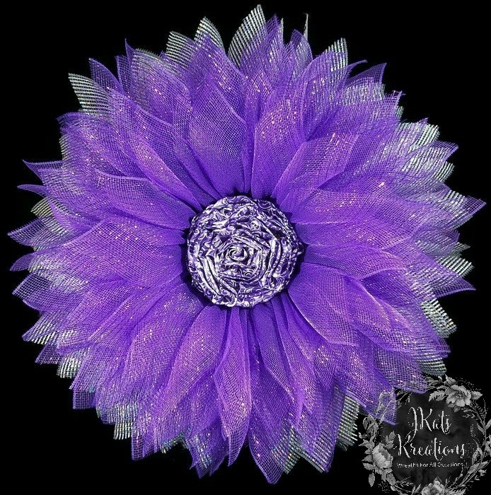 how to make a ribbon rose tutorial, Finished rose used in my purple flower wreath