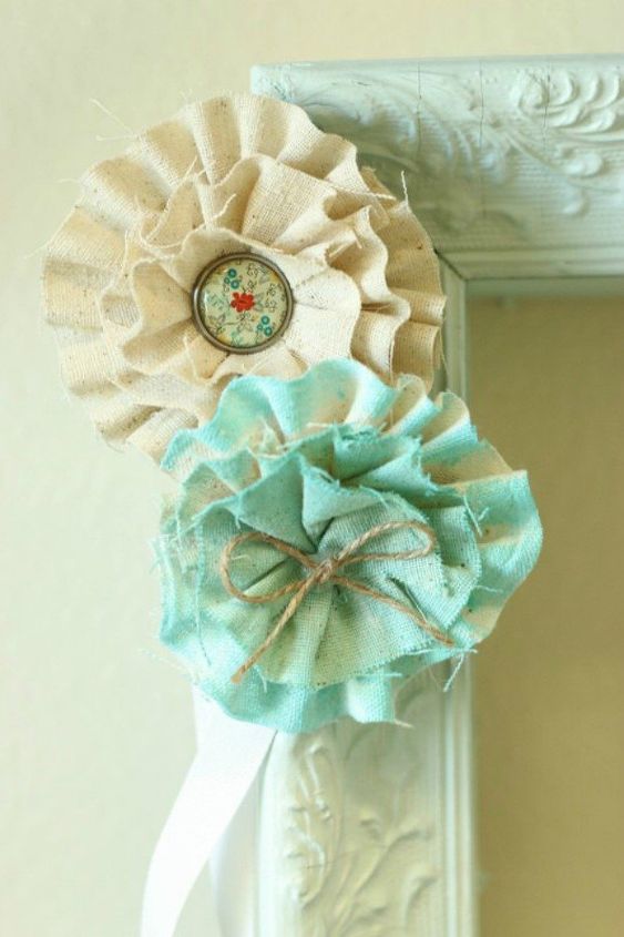 s don t throw away your fabric scraps before you see these 13 ideas, Glue them into rustic fabric flowers