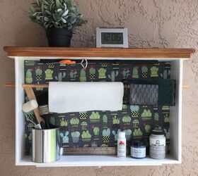 Discarded Drawer to Wall Craft Organizer