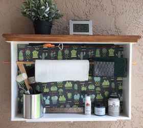 discarded drawer to wall craft organizer, Finishing Touches